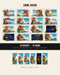 Same Ocean contact sheet, 16 4K art pieces