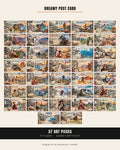 Dreamy Post Card contact sheet, 37 4K art pieces, one post card for every place