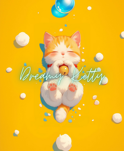 Dreamy Kitty Phone Wallpaper 5